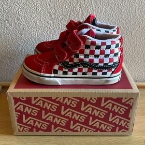 Red and White Checkered Toddler Vans
